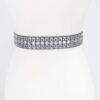 Rhinestone Studded Multi-Metal Belt with Silver Buckles