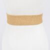 Faux Straw Elastic Belt with Double Circle Buckles