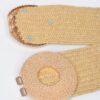 Faux Straw Elastic Belt with Double Circle Buckles