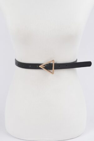 Triangle Buckle Slim Waist Belt – Smooth Polyurethane