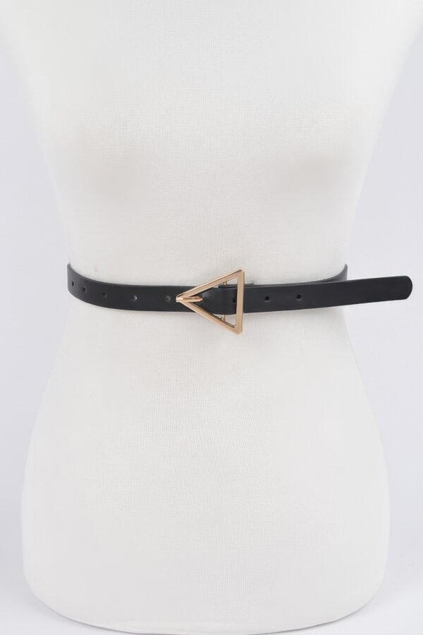 Triangle Buckle Slim Waist Belt – Smooth Polyurethane