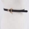 Triangle Buckle Slim Waist Belt – Smooth Polyurethane