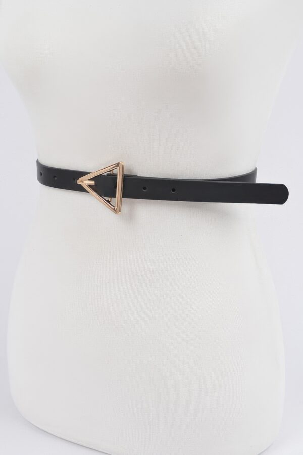 Triangle Buckle Slim Waist Belt – Smooth Polyurethane