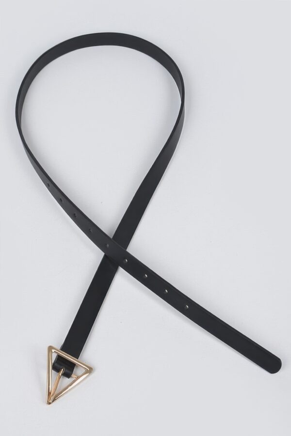 Triangle Buckle Slim Waist Belt – Smooth Polyurethane