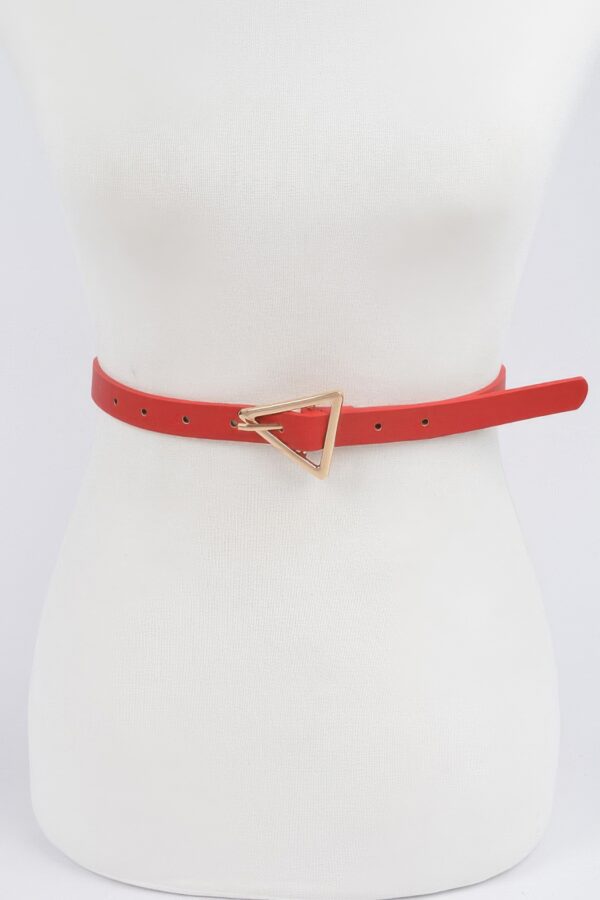 Triangle Buckle Slim Waist Belt – Smooth Polyurethane