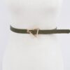 Triangle Buckle Slim Waist Belt – Smooth Polyurethane