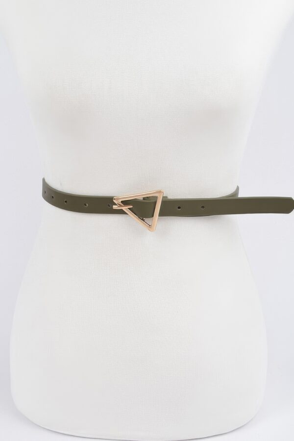 Triangle Buckle Slim Waist Belt – Smooth Polyurethane