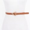 Triangle Buckle Slim Waist Belt – Smooth Polyurethane