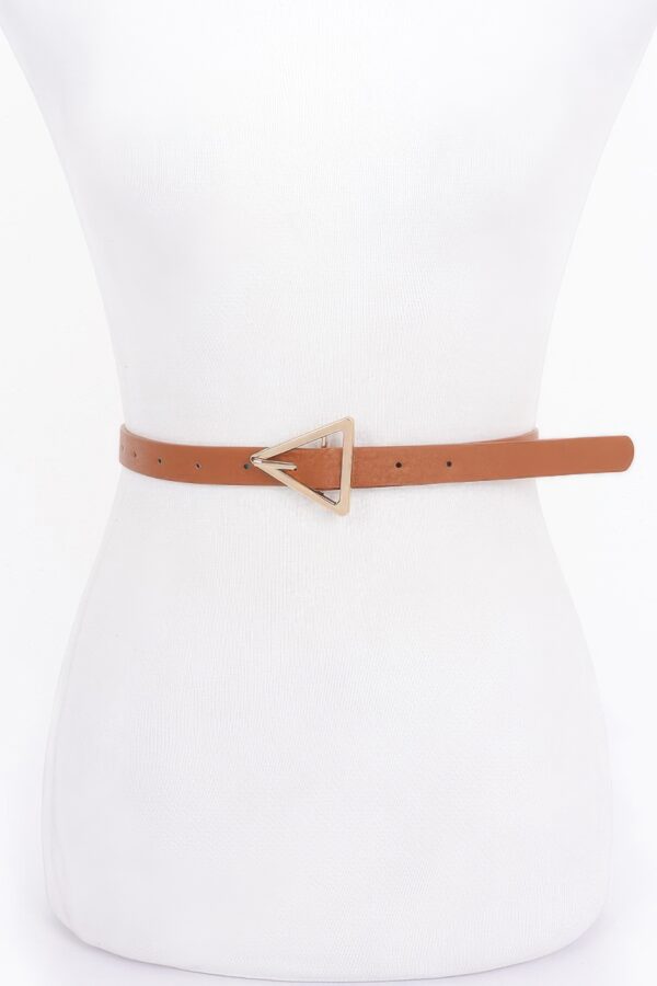Triangle Buckle Slim Waist Belt – Smooth Polyurethane