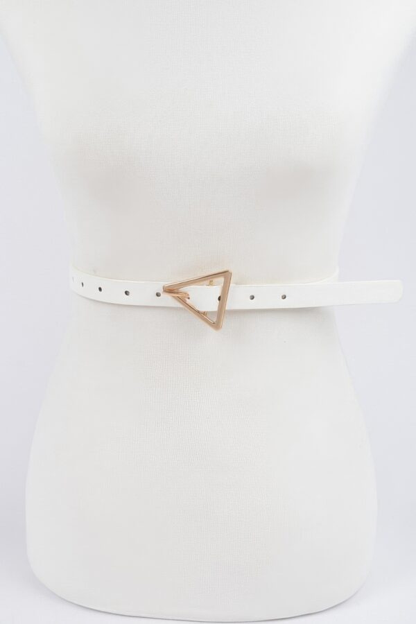 Triangle Buckle Slim Waist Belt – Smooth Polyurethane