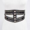 Corset Stretch Belt with Eyelets – 5″ Wide Black