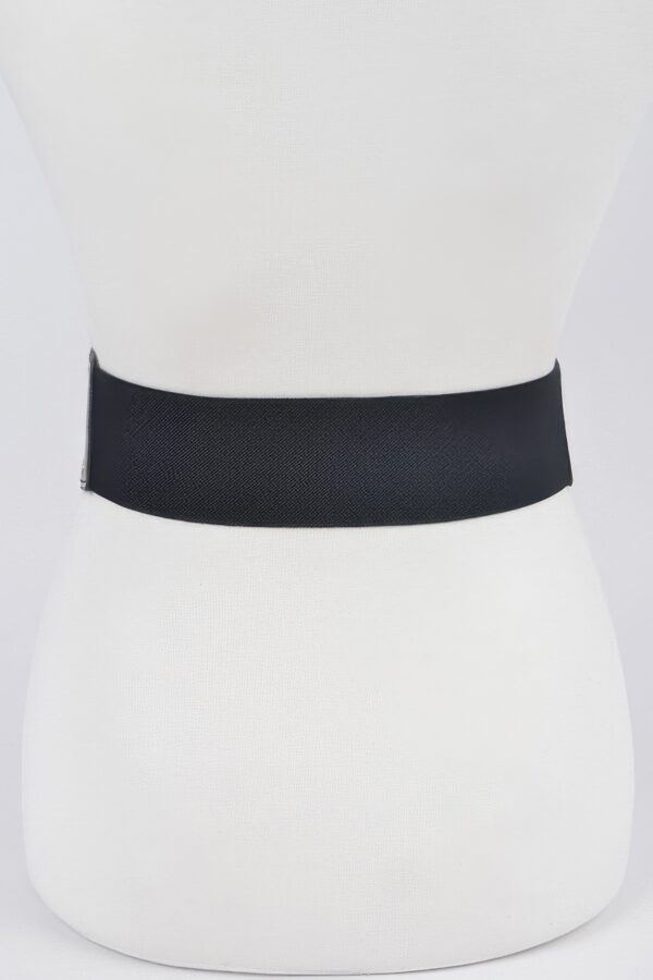 Corset Stretch Belt with Eyelets – 5″ Wide Black
