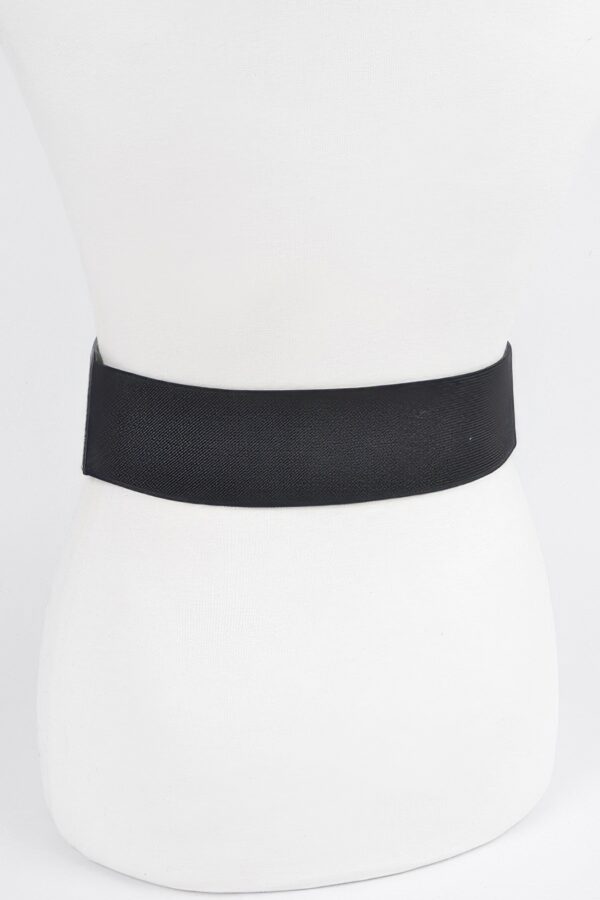 Corset Stretch Belt with Eyelets – 5″ Wide Black