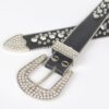Rhinestone-Studded PU Belt – 1.4″ Wide, 45″ Long