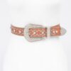 Rhinestone-Studded PU Belt – 1.4″ Wide, 45″ Long