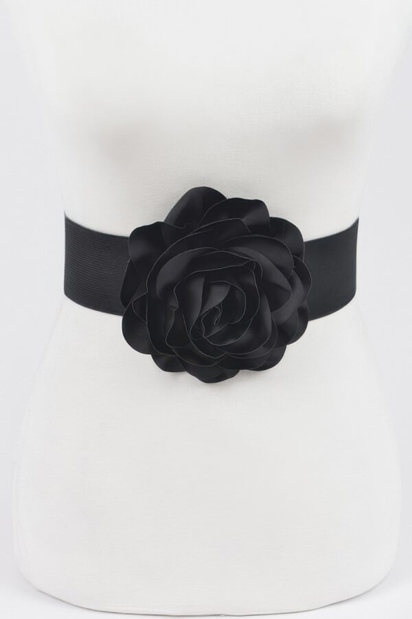 Sculpted Flower Belt – Elastic PU Waist Cincher