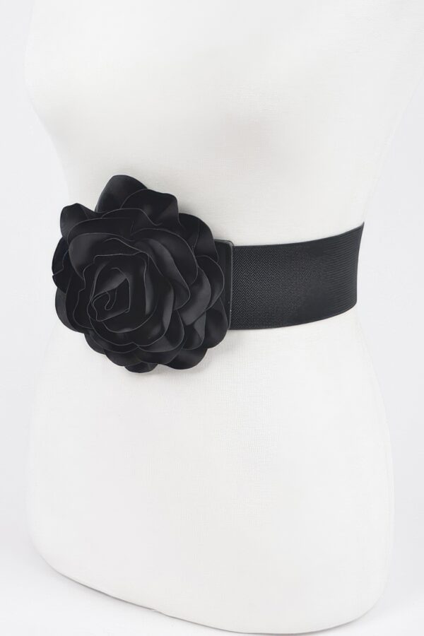 Sculpted Flower Belt – Elastic PU Waist Cincher