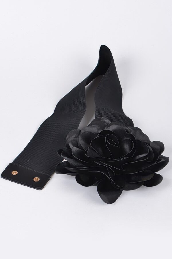Sculpted Flower Belt – Elastic PU Waist Cincher