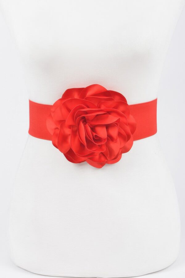 Sculpted Flower Belt – Elastic PU Waist Cincher
