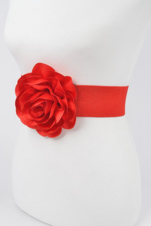 Sculpted Flower Belt – Elastic PU Waist Cincher