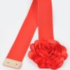 Sculpted Flower Belt – Elastic PU Waist Cincher