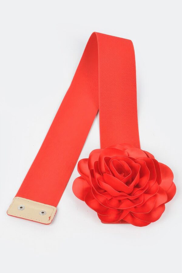 Sculpted Flower Belt – Elastic PU Waist Cincher