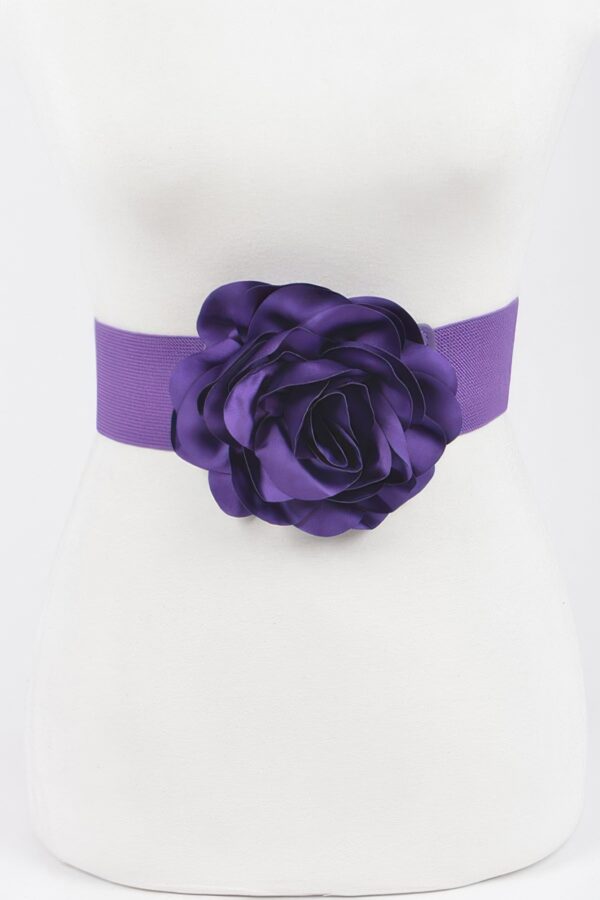 Sculpted Flower Belt – Elastic PU Waist Cincher