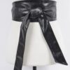 Faux Leather Wrap Belt – Wide 4″ Tie-Up (Polyurethane)