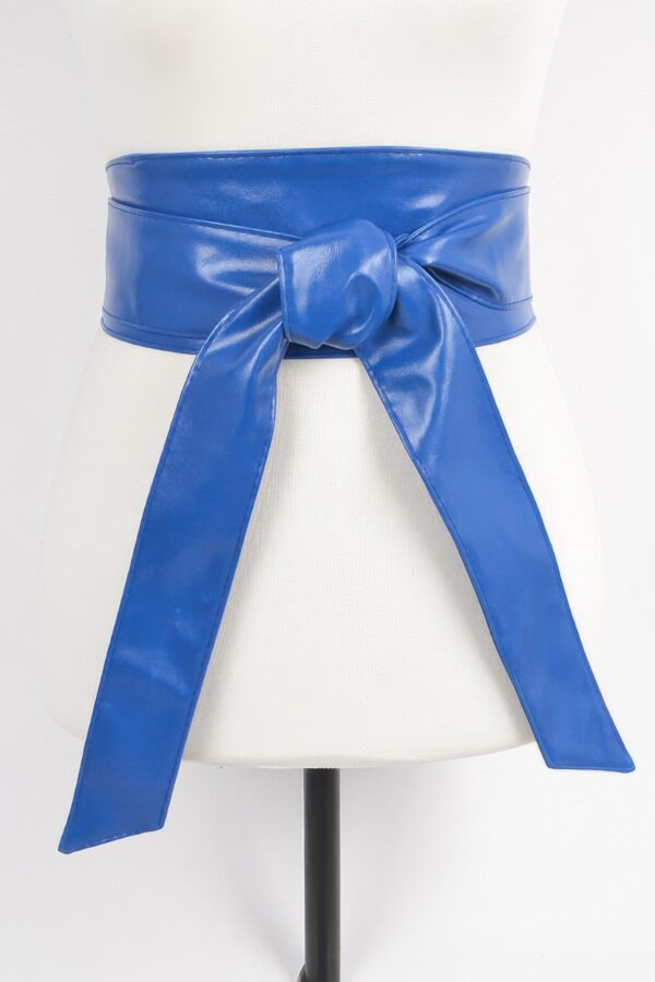 Faux Leather Wrap Belt – Wide 4″ Tie-Up (Polyurethane)