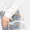 Transparent CCB Handle Flap Clutch with Pearl Accents