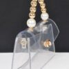 Transparent CCB Handle Flap Clutch with Pearl Accents