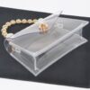 Transparent CCB Handle Flap Clutch with Pearl Accents