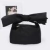 Nylon Bow-Handle Clutch Bag with Statement Bow