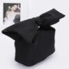 Nylon Bow-Handle Clutch Bag with Statement Bow