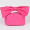 Nylon Bow-Handle Clutch Bag with Statement Bow