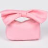 Nylon Bow-Handle Clutch Bag with Statement Bow