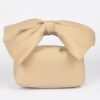 Nylon Bow-Handle Clutch Bag with Statement Bow