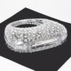 Clear Acrylic Rhinestone Clutch with Mixed Metal Accents