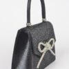 Rhinestone Ribbon Top Handle Evening Bag