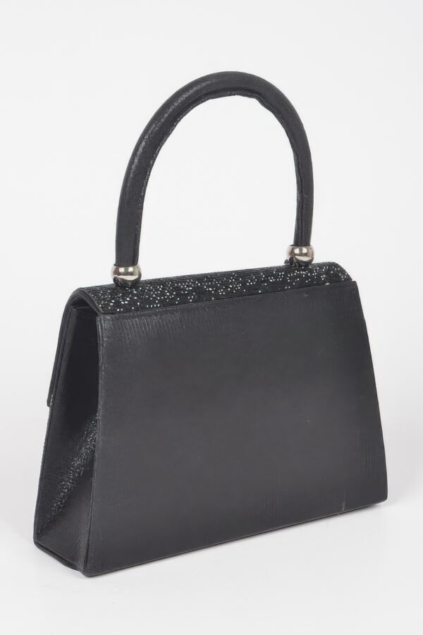 Rhinestone Ribbon Top Handle Evening Bag