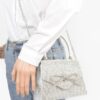 Rhinestone Ribbon Top Handle Evening Bag