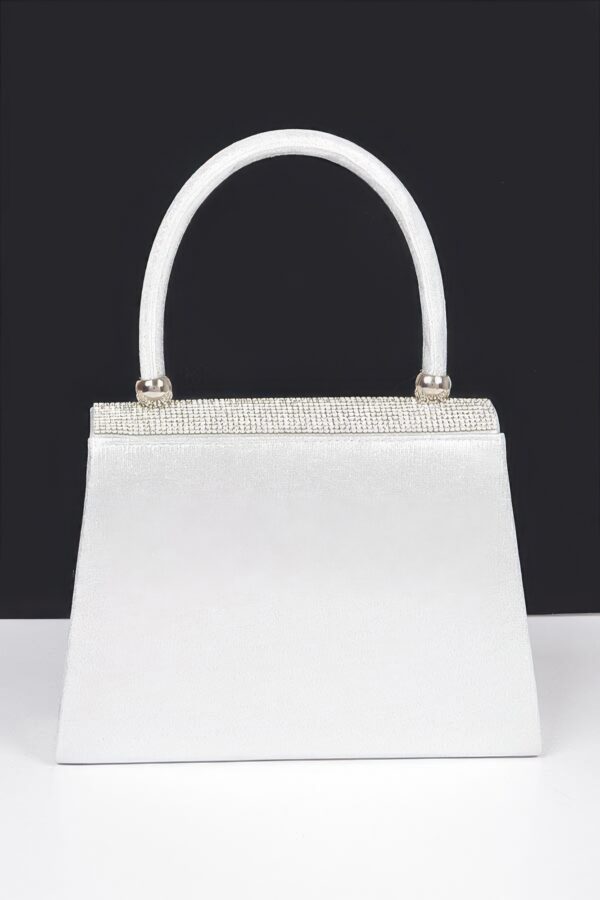 Rhinestone Ribbon Top Handle Evening Bag