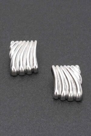 Gold-Plated Sculptural Wavy Earrings with Sterling Posts
