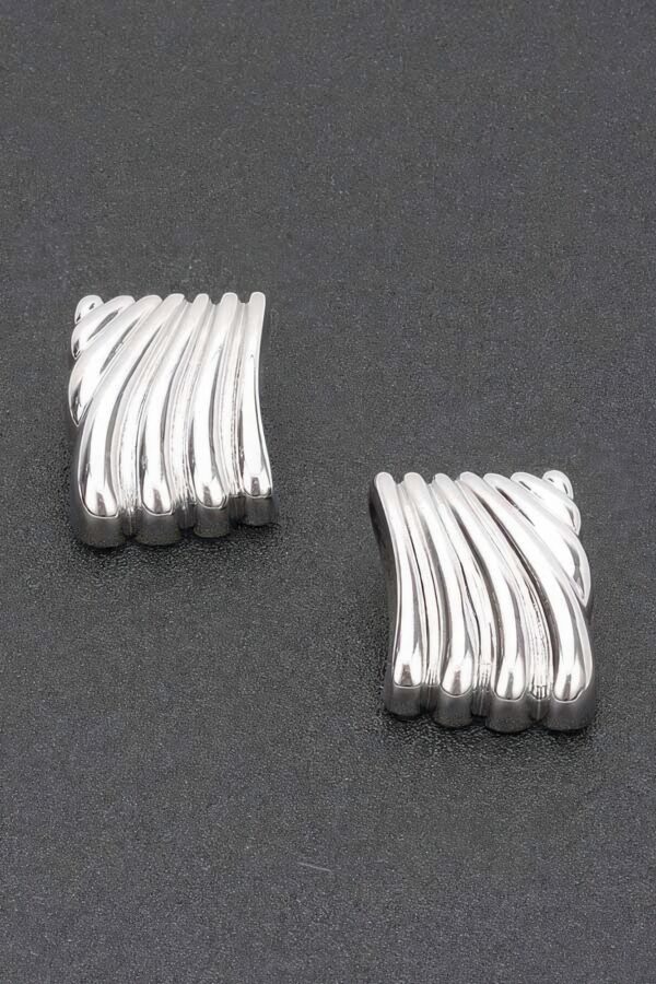 Gold-Plated Sculptural Wavy Earrings with Sterling Posts