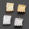 Gold-Plated Sculptural Wavy Earrings with Sterling Posts