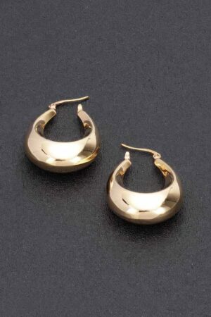 Midnight Vintage Gold Hoop Earrings – Polished Metal