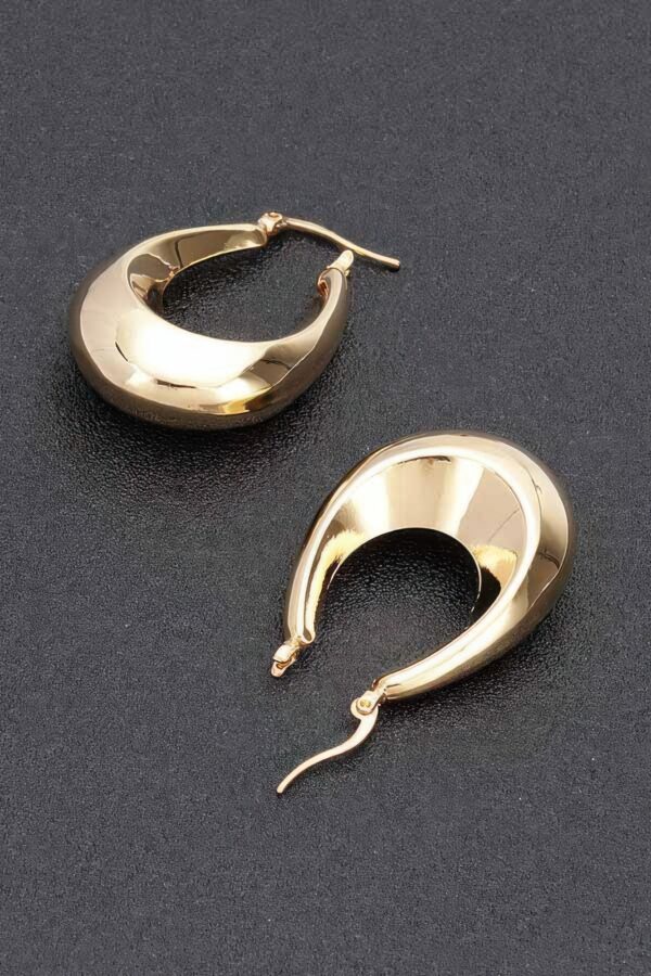 Midnight Vintage Gold Hoop Earrings – Polished Metal
