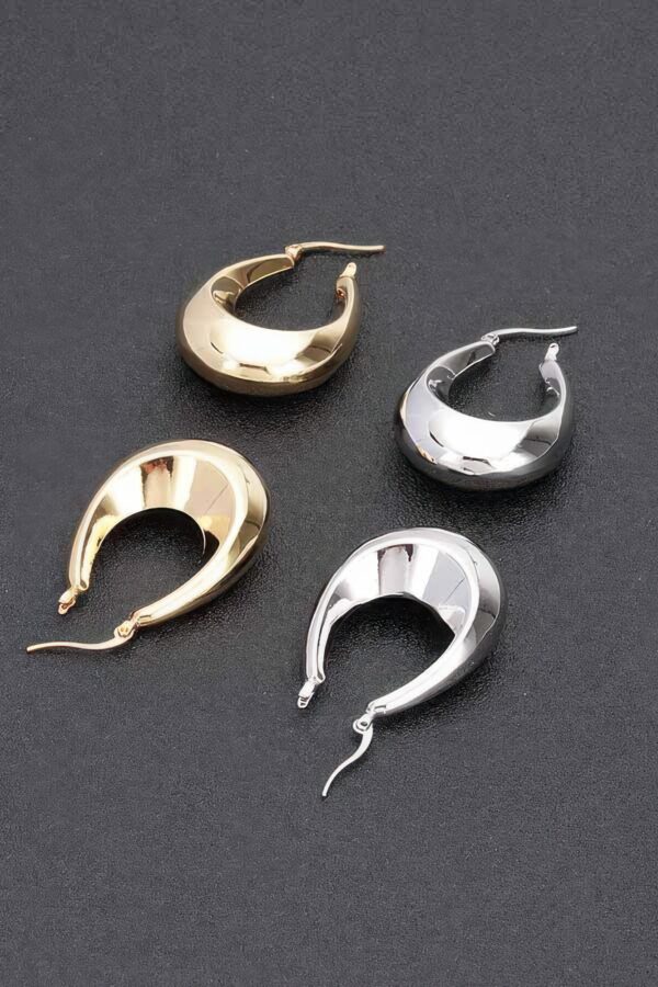 Midnight Vintage Gold Hoop Earrings – Polished Metal