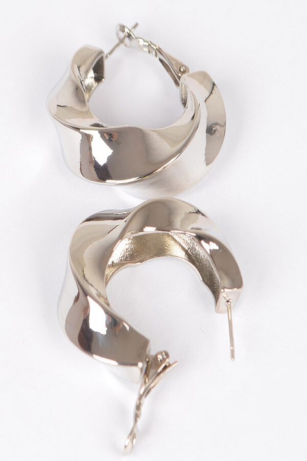 Gold and Silver Plated Symmetrical Metal Earrings