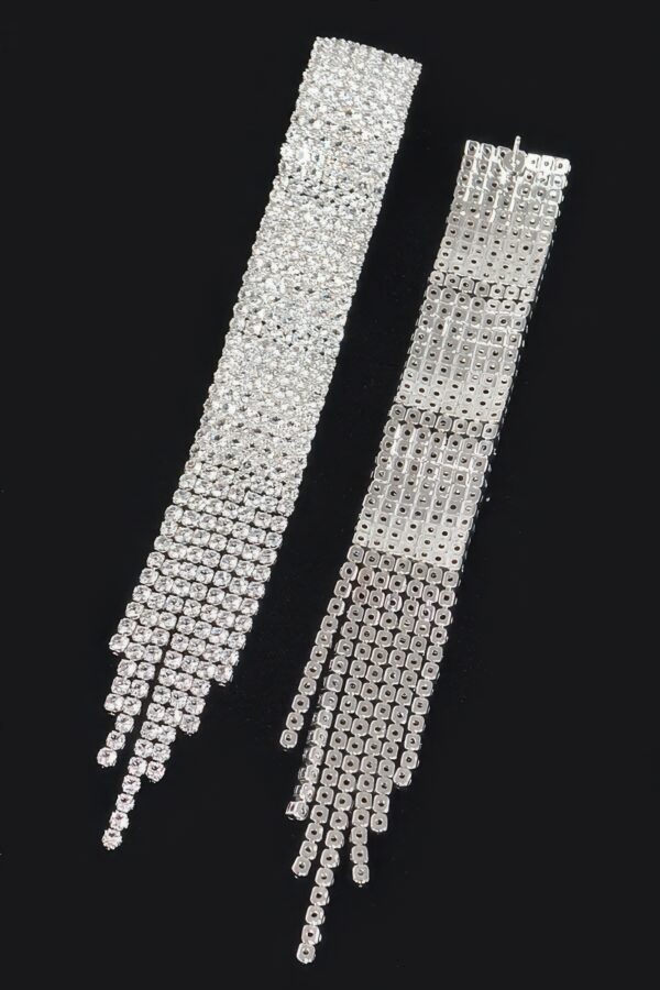 Rhinestone Fringe Drop Earrings – Cascading Sparkle